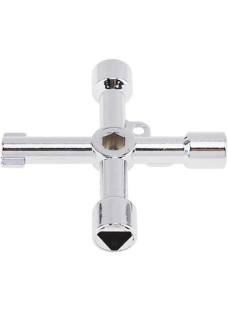 4-Way Multi-Functional Utilities Key - Plumbing Wrench and Opening Tool for Electric Control Water Gas Meter Box Cupboard Cabinet Train - Image 3